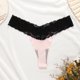 thumbnail image 2 of Gibobby Braguita cintura alta Tangas algodón para mujer Ropa interior encaje sexy para mujer Transpirable No Show T Back Tanga Bragas（Rosa， M), 2 of 3