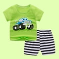 thumbnail image 2 of Toddler Boys Cartoon Print Pattern Short Sleeve Clothes Summer Two-piece Sute, 2 of 9