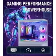 thumbnail image 3 of Evounic White ARGB Gaming PC Workstation Combo – i7 Xeon up to 3.6GHz, GeForce GTX 1080 8GB GDDR5X, 32GB RAM, 512GB SSD + 1TB HDD, WiFi 6 & BT 5.4, 8× ARGB Fans, Windows 11, RGB Keyboard & Mouse, 3 of 7