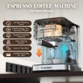Empstorm 20 Bar Espresso Machine with Milk Frother, Cappuccino & Latte Maker, Compatible with NS Pods, 50oz Removable Water Tank, Stainless Steel, Black
