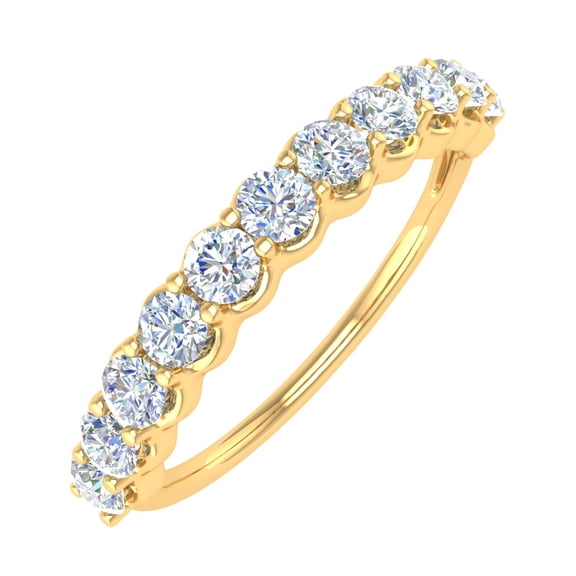 0.68 Carat Natural Diamond Wedding Ring in 14K Yellow Gold (Ring Size 7.25) (SI1-SI2 Clarity)