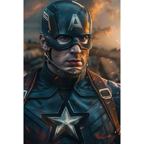 Captain America Diamond Painting Kits for Adults and Kids Full Drill Round Rhinestone Paint with Diamonds Cross Stitch Embroidery Art Diamond Art (12X16 Inch)