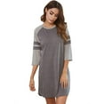 thumbnail image 1 of Women's 3/4 Sleeves Nightgown Sexy Sleepshirt Pajama Dress Sleepwear S-2XL, 1 of 3