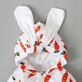 thumbnail image 4 of Tisuna White Adorable Long Sleeve Easter Bodysuit Infant Carrot Print Zipper Hooded Romper With Ear Breathable Soft Baby Girls Boys Spring Festival Outfit Size 3-6 Months, 4 of 5