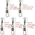 thumbnail image 2 of 50pcs Barrel Bearing Rolling Swivel with lock Snap Fishing Connector Fishing Swivel (#4), 2 of 4