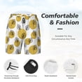 thumbnail image 2 of Kdxio Gold Dots and Leaves Print Men's Swim Trunks with Compression Liner 7 Inch Inseam Quick Dry Swim Shorts, 2 of 5