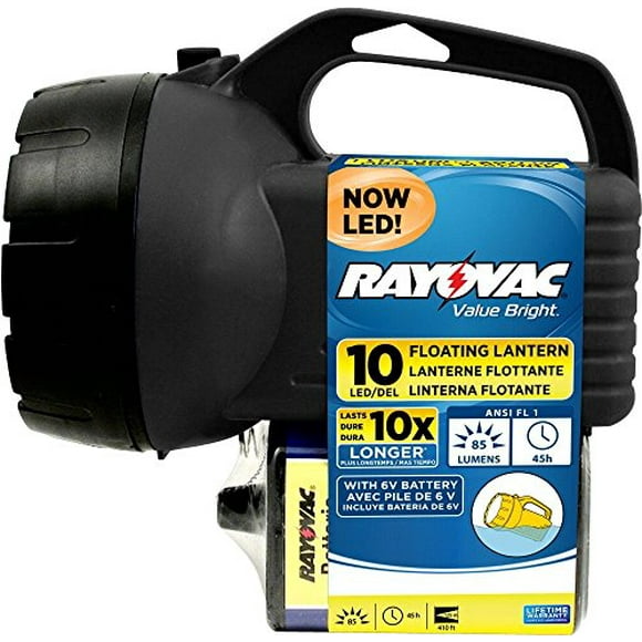RAYOVAC Value Bright 85-Lumen 6V 10-LED Floating Lantern Battery with Battery, BEPLN6V-BTA