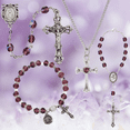 thumbnail image 2 of McVan R391-DAG 6 mm Glass February Cross Rosary Set - Purple, 2 of 6