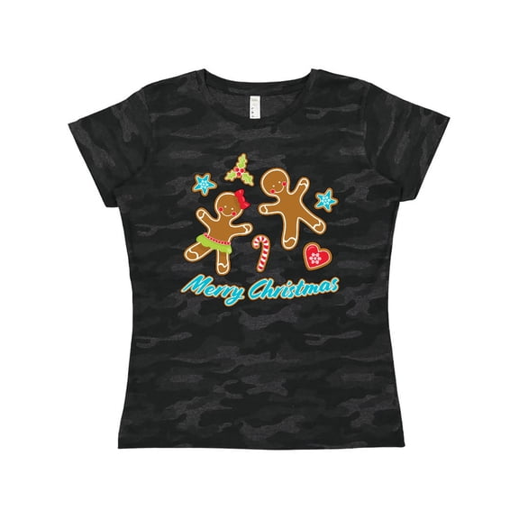 Inktastic Merry Christmas with gingerbread cookies Women's T-Shirt