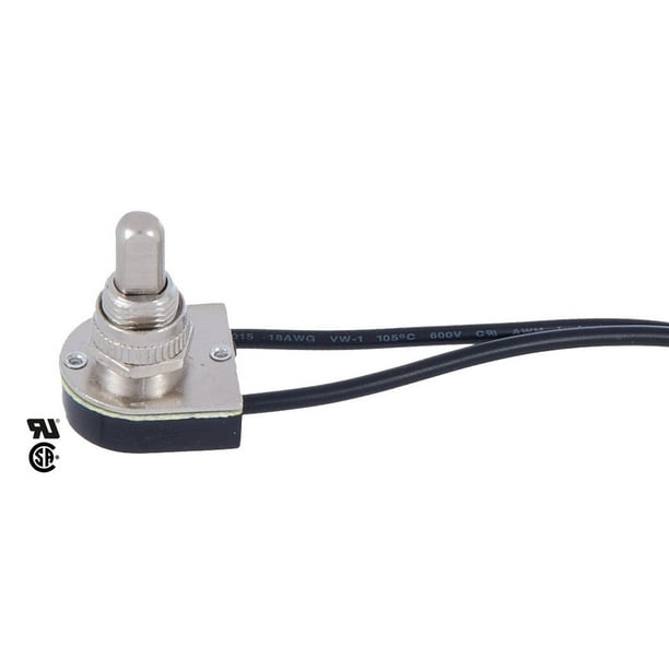 OnOff Push Canopy Switch with nickel plated knob, 3/8" shank, OnOff