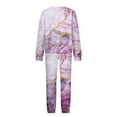 thumbnail image 2 of Hauts à Col Haut pour Femmes Mode Décontractée Imprimé Manches Longues Chandail en Molleton Col Rond + Ensemble Pantalon Hauts Manches Longues T-Shirts pour Femmes Mode, 2 of 5