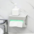 thumbnail image 4 of Tissue Box Cover under $5! kkbbma Wall Mount Tissue Box Holder, Rectangular Self Adhesive Wipes Storage Box Dispenser for Bathroom Vanity, Kitchen, Night Stand, Laundry, Table, Countertop Office Car, 4 of 6