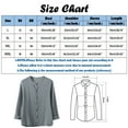 thumbnail image 2 of Mens Casual Button Down Shirts Autumn Solid Color Fold Collarless Long Sleeve Blouse Mens Dress Shirts Holiday Wear, 2 of 5