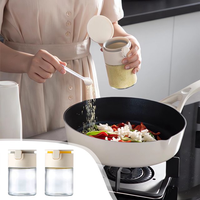 Descuentos Únicos, Frasco de vidrio para condimentos de cocina para el hogar, vajilla, caja de almacenamiento sellada a prueba de agua con anís y pimienta de Sichuan Akmoler