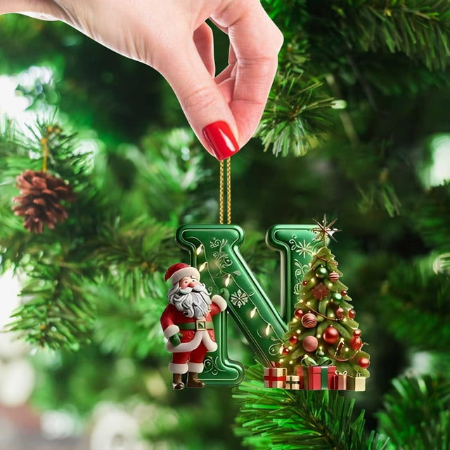 Christmas Tree Ornaments26 Letters Christmas Tree Decoration Pendant Christmas Tree Ornaments Personalized Diy Christmas Ornaments Christmas Decoration Xmas Tree Hanging Decor Feature