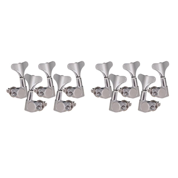 Greeniant 4 unids/set para cuerdas fáciles y precisas 4 piezas afinadas duraderas para bajos clavijas de afinación guitarra plateada izquierda Plata 3 izquierda 2 derecha 2Conjunto