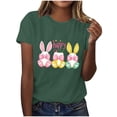 thumbnail image 2 of Sokhug Womens Happy Easter Eggs Print T-Shirt Short Sleeve Crew Neck Colorful Floral Easter Graphic Casual Tee, 2 of 6