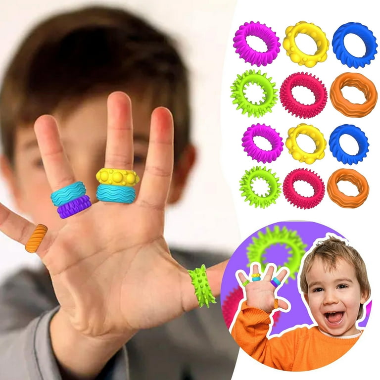12 Anelli Sensoriali In Silicone: Giocattoli Fidget Per Autismo E ADHD, Antistress Silenziosi Per Bambini E Adulti