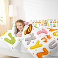 thumbnail image 3 of Feelyou Animal Alphabet Queen Comforter Set for Kids, Cartoon Initial Letter Bedding Comforter Set, Multicolor, Colorful Stars Reversible, 3pcs, 3 of 6