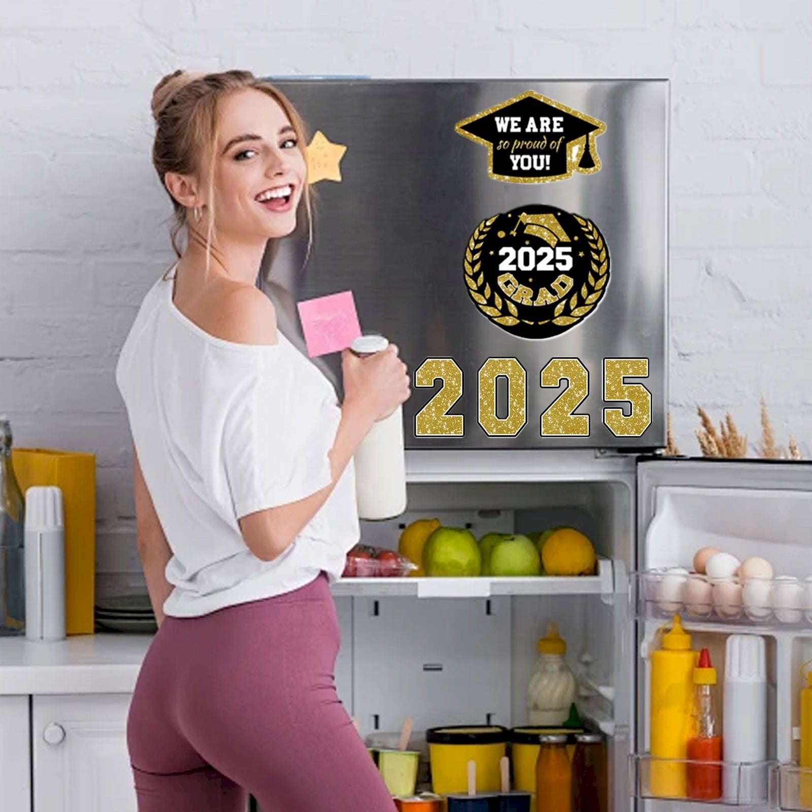 Stickers,2025 Graduation Car Magnets Decorations Graduation Fridge Magnets Car Garage Door Stickers Class Of 2025 Congrats Grad Cruise Door Decorations