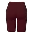 thumbnail image 3 of A2Y Women's Basic Solid Premium Cotton Mid Thigh High Rise Biker Bermuda Shorts Dark Burgundy 1XL, 3 of 5