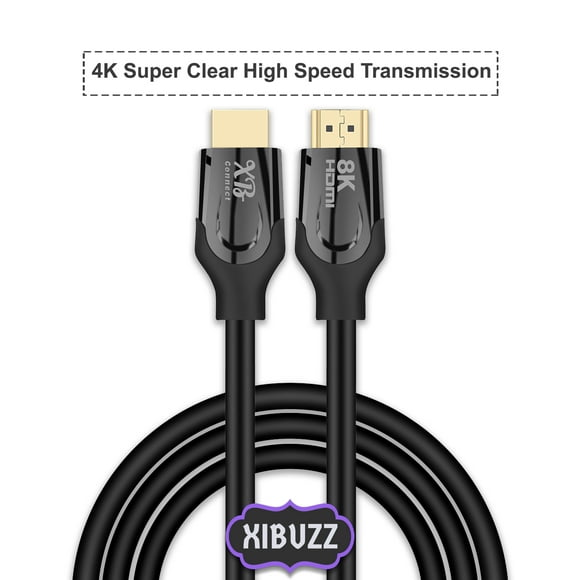 8K HDMI Cable 6.1ft - 48Gbps speed and 8k@60Hz 4K@120Hz 144Hz 7680P Dolby Vision, UHD, HDR, eARC, HDMI 2.1, 2.0,2.2 Compatible with Apple TV, Samsung QLED TV, Nintendo, XBOX, PS4, SONY, Apple TV.