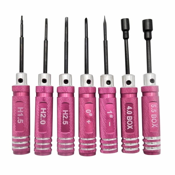 7 destornilladores hexagonales 1,5 2,0 2,5 mm de metal de alta calidad para UAV (rosa) Ehuebsd libre de BPA