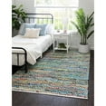 thumbnail image 2 of Unique Loom 3153215 7 x 10 ft. Chindi Chevron Rectangular Rug, Multi Color, 2 of 2