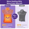 thumbnail image 4 of KEKOY Heating Pad for Back, Neck & Shoulders Relief, Wearable Electric Heat Pad with 4 Heat Settings & Detachable Belt, Birthday Gifts for Men and Women, 24" x 33", Dusty Rose, 4 of 12
