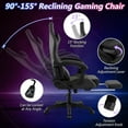 thumbnail image 2 of Demi Bonn Ergonomic Video Game Computer Chair, Reclining, Retractable Footrest, Headrest & Lumbar Pillow, PU Leather, Black, 2 of 7