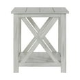 thumbnail image 3 of 1 Open Shelf Plank Style Side Table with X Shaped Accent, White, 3 of 5