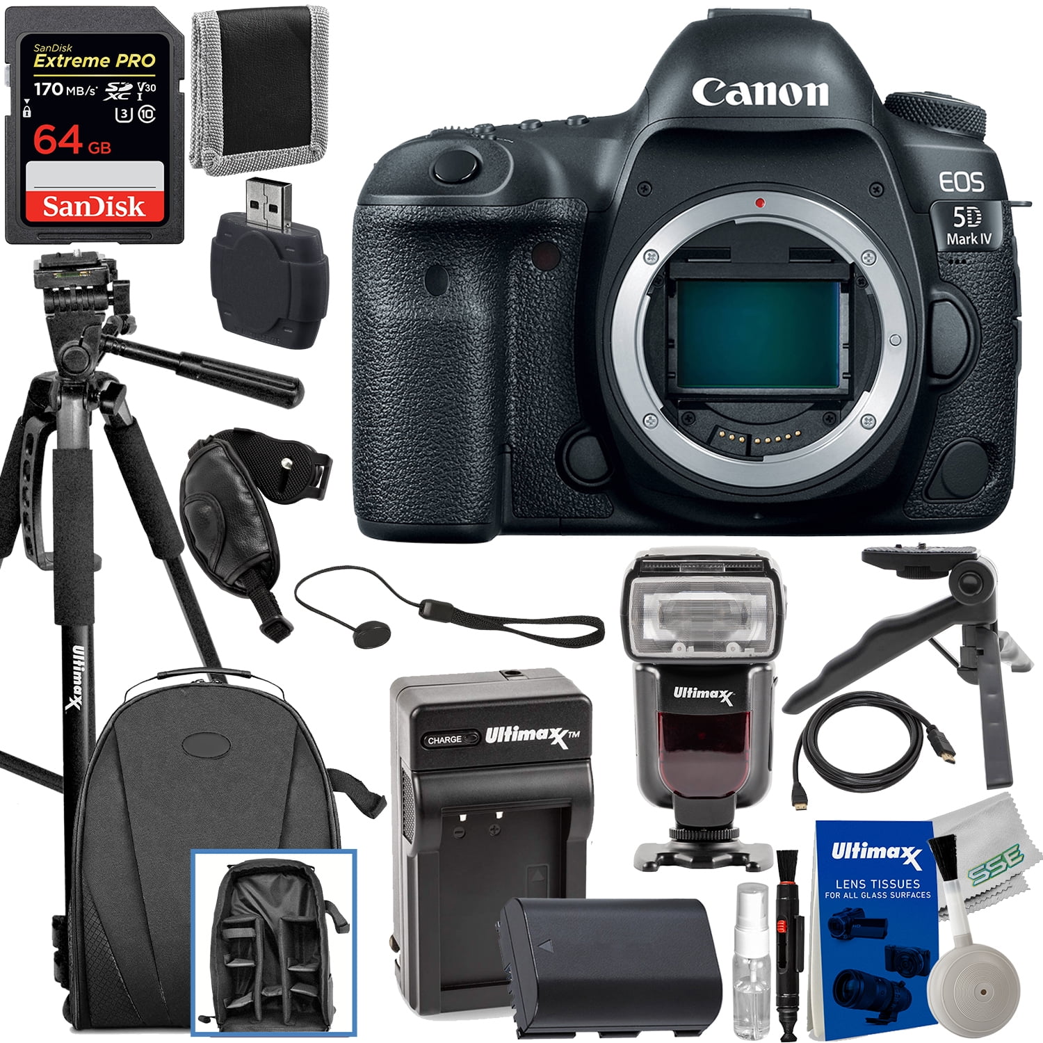 parade Hick today Canon EOS 5D Mark IV DSLR Camera (Body Only) with Essential Accessory  Bundle: SanDisk Extreme Pro 64GB SDXC, Universal Speedlite w/ LED Video  Light, Lightweight 60” Tripod, Spare Battery & Much More -