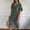 A121 Green, variant on Xdegoge Linen Dresses for Women 2025 Short Sleeve V Neck Summer Dresses Plus Size Elegant Loose Casual Maxi Dress Vacation Beach Boho Sundress Last
