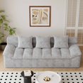 thumbnail image 2 of Muumblus 71" Corduroy Boneless Sofa, Removable Cushions, Modern Upholstered Deep Seat Sofa for Apt., Light Gray, 2 of 5