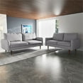 thumbnail image 4 of Enor Furniture Riviera 70" Round Arm Modern Fabric Standard Sofa in Light Gray, 4 of 10