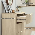 thumbnail image 4 of Weselon 6 Drawer Dresser, Wood Chest of Drawers, Modern Fluted Wide Chest of Drawers, Beside Table for Closet, Storage Cabinet Organizer for Bedroom, Living Room and Entryway, Natural, 4 of 6