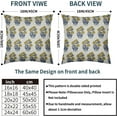 thumbnail image 4 of Navy Blue Yellow Floral Block Print Pillow Covers 18x18 Set of 2 Chinoiserie Flower Leaves Outdoor Decorative Throw Pillows Farmhouse Pillowcases Linen Cushion Case Decor for Home Sofa Couch Bed, 4 of 6