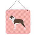 thumbnail image 1 of Boston Terrier Damier Rose Impressions Murales Ou de Porte, 1 of 1