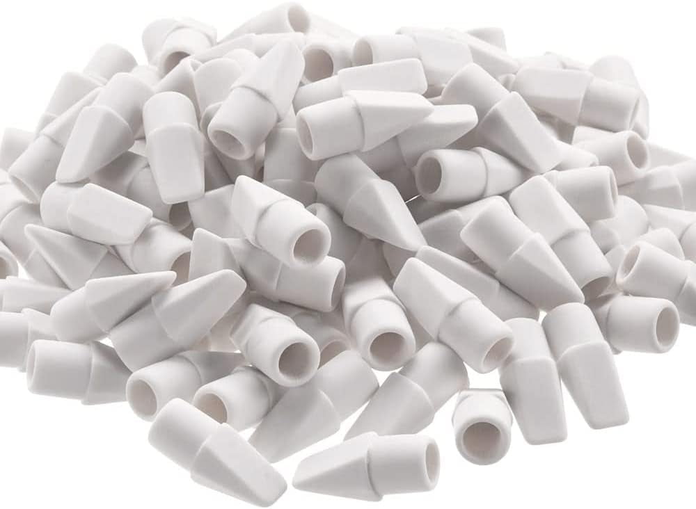 120 Pack White Pencil Erasers, Pencil Top Erasers Cap Erasers Eraser