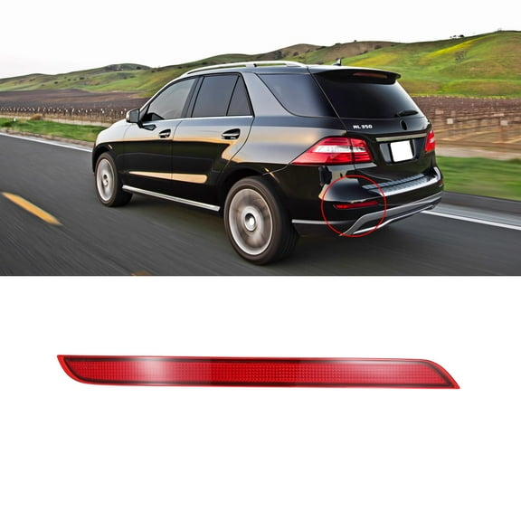 BINB ROAD Left Rear Bumper Reflector Light Driver Side 1668200074 Compatible with Mercedes Benz ML350 ML400 GLE350 GLE400