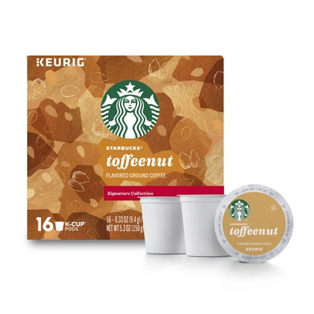Starbucks Toffeenut Flavored Medium Roast Single Serve Coffee for Keurig Brewers, 1 Box of 16 (16 Total K-Cup