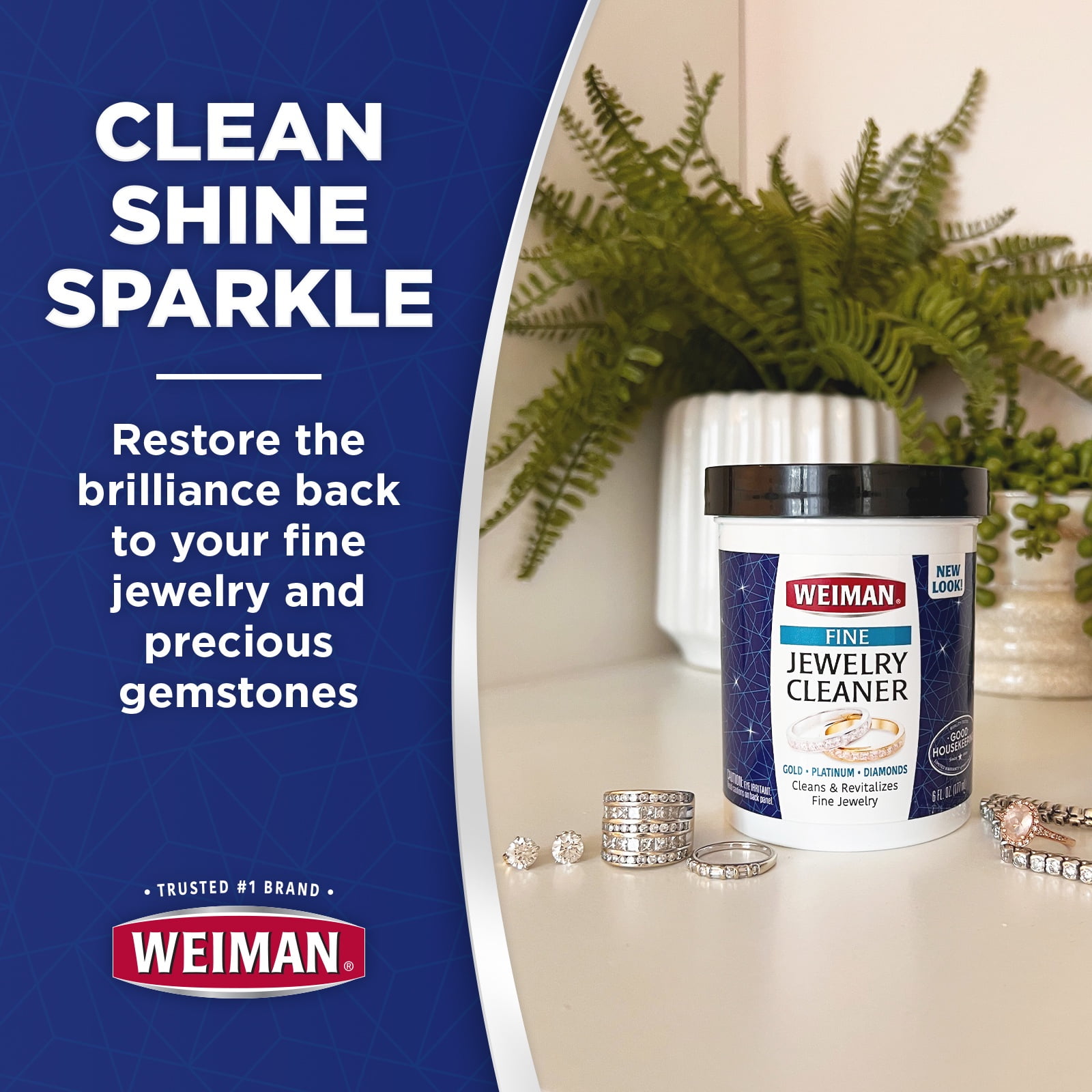 Weiman Fine Jewelry Cleaner for Gold, White Gold, Precious Stones, 7oz