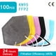 thumbnail image 2 of Mascarilla FFP2 de 5 capas para adulto, máscara protectora de tela KN95, respirador con filtro, color negro, de 10 a 100 piezas, 2 of 4
