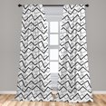 thumbnail image 5 of Ambesonne Black and Grey Curtains, Angled Stripes, Pair of 28"x63", Black and Pale Grey, 5 of 5