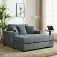 thumbnail image 1 of Noble House 55" Oversized Chaise Lounger Modern Style Sofa Couch,Blue Grey, 1 of 10