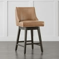 thumbnail image 2 of CHITA 26 inch Swivel Upholstered Counter Height Bar Stools with Full Back Set of 2,Faux Leather in Cognac Brown, 2 of 8