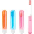 thumbnail image 1 of Travel Toothbrush, 3PCS Travel Toothbrush Set, Mini Toothbrush Soft Portable Toothbrush Travel with Tooth Brush Cover Small Folding Toothbrush Individually Wrapped for Travel Home,Orange,Blue,Pink, 1 of 7