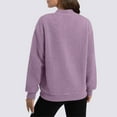 thumbnail image 6 of Edvintorg Fleece Jacket Women Long Sleeve Solid Color Winter Warm Casual Outerwear Trendy 2025 Women's Zip Up Coats Purple S, 6 of 6