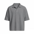 thumbnail image 3 of CHENHANN Polo Shirts for Men Short Sleeve Button Down Waffle T Shirt Slim Fit Grey T Shirts for Man, 3 of 3