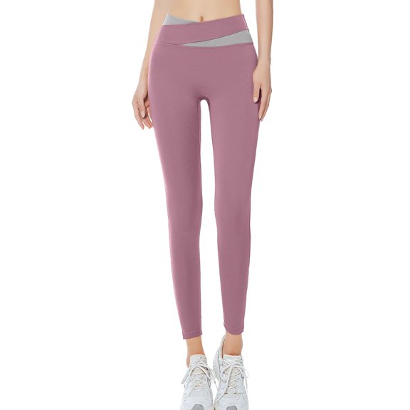 Women's High Waisted Yoga Pants Crossover Leggings for Women Tummy Control Workout Gym Running Athletic Tights Purple 00*yoga pants XL